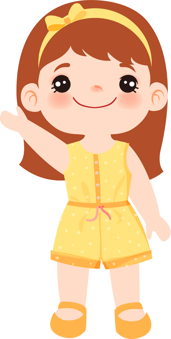 Smiling Girl Waving 